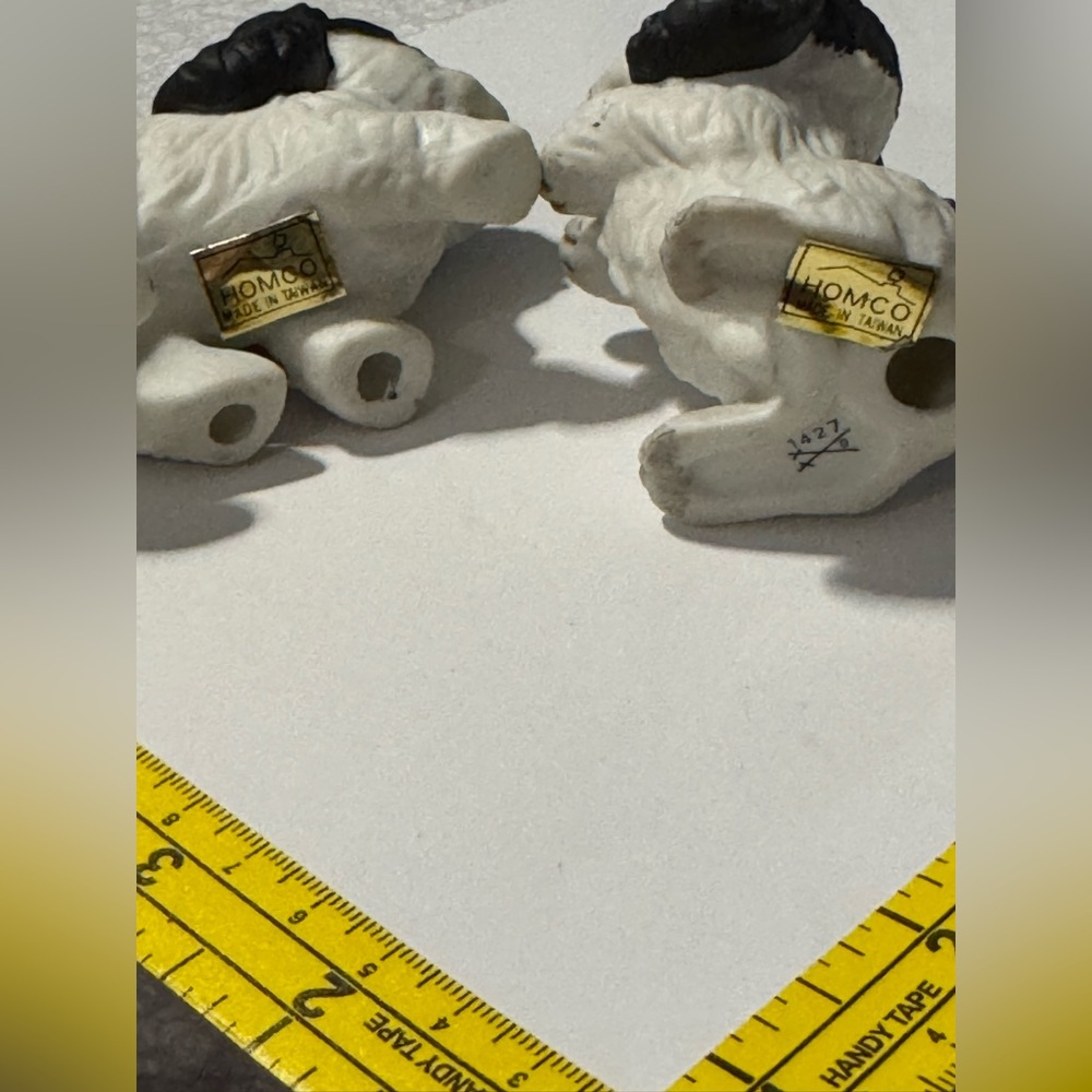 HOMCO cocker spaniel, Dog figurine set white and black vintage #1427 - Picture 4 of 8